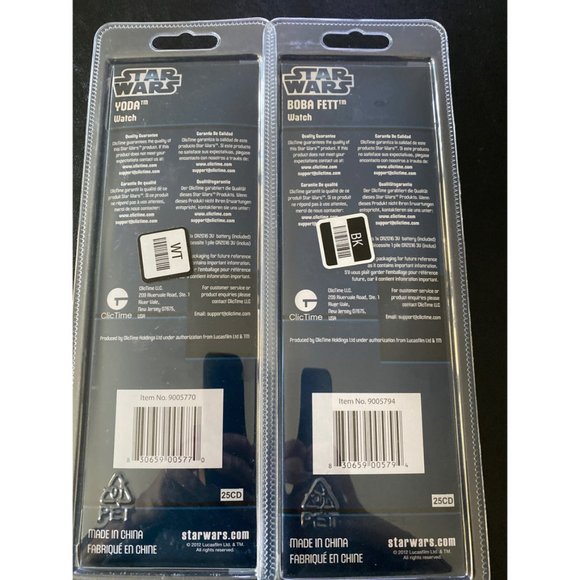 2 STAR WARS DIGITAL WATCHES BOBA FETT + YODA - Picture 2 of 8